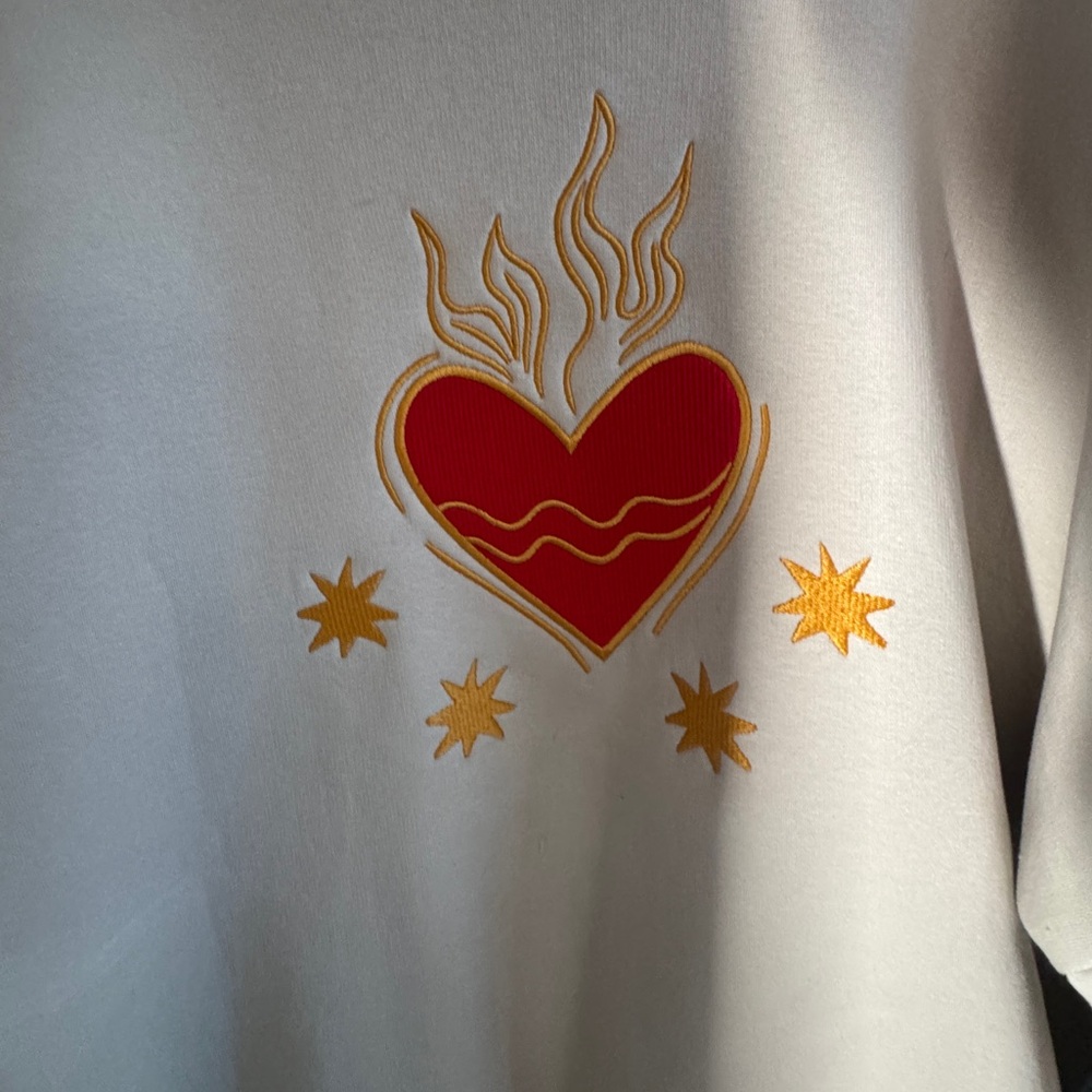 Cream Hoodie and Sweatpants Set Cactus Equestrian Rose Heart size XS NWOT - Picture 8 of 13
